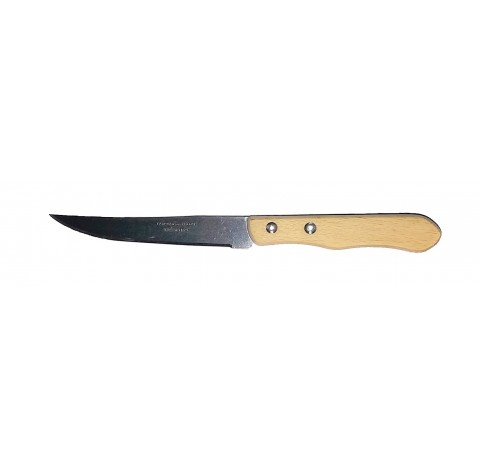 Couteau STEAK lame lisse manche bois Hêtre Naturel