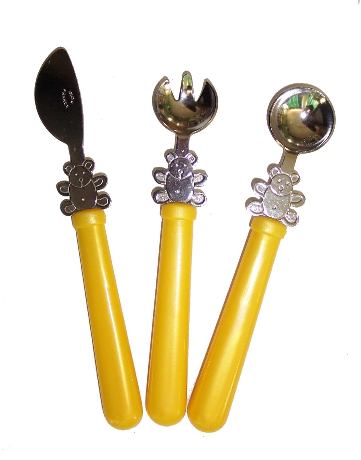 Couverts Enfant 1er Age 110 111 112 Ourson Bebe Inox Acier Inoxydable Manche Polypropylene Plastique Couteau Fourchette Cuillere Etablissements Morel Couverts Enfant 1er Age 110 111 112 Ourson Bebe Inox Acier Inoxydable Manche Polypropylene Plastique Couteau Fourchette Cuillere Etablissements Morel
