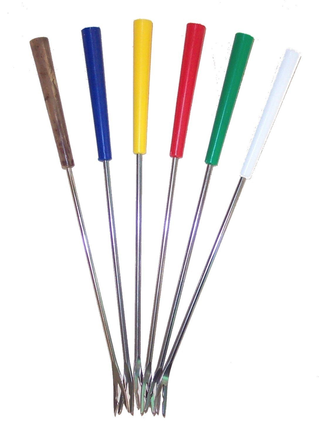 Fourchette A Fondue Inox Acier Inoxydable Pic Manche Polypropylene Plastique Bois Etablissements Morel