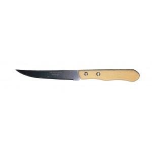 Couteau STEAK lame lisse manche bois Hêtre Naturel
