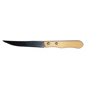 Couteau STEAK lame micro manche bois Hêtre Naturel