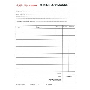 BON DE COMMANDE     à envoyer par mail à contact@morel-fabriquant.fr 